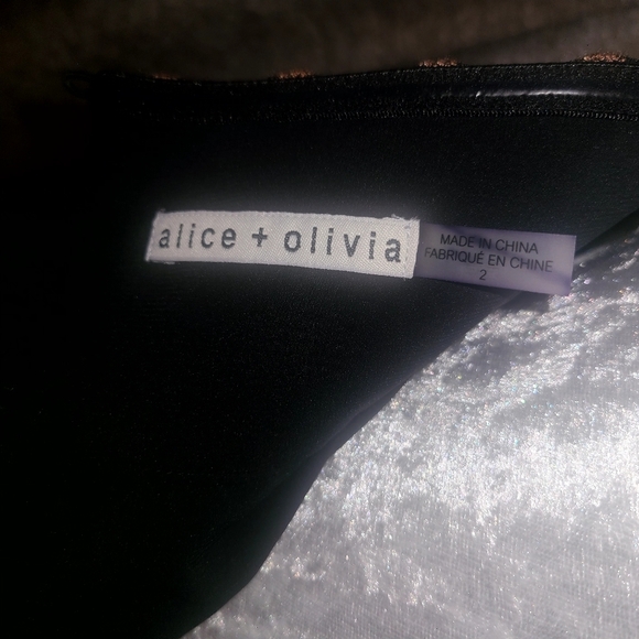 Alice + Olivia Black Blouse with Multicolor Embroidery Size 2 - Picture 6 of 9